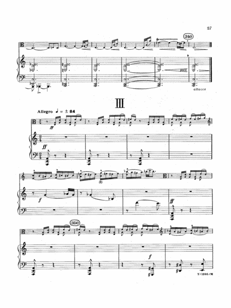 Concerto for Viola (Piano Reduction)