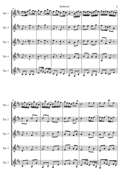 Badinerie - Orchestral suite nº 2 BWV 1067 - trumpet quintet- image number null