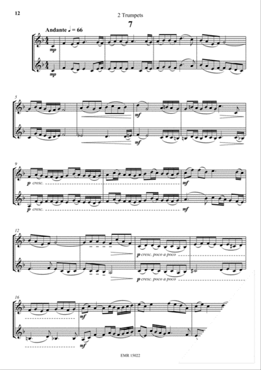 12 Duets in the Style of Chopin Trumpet Duet scores gallery preview page 7