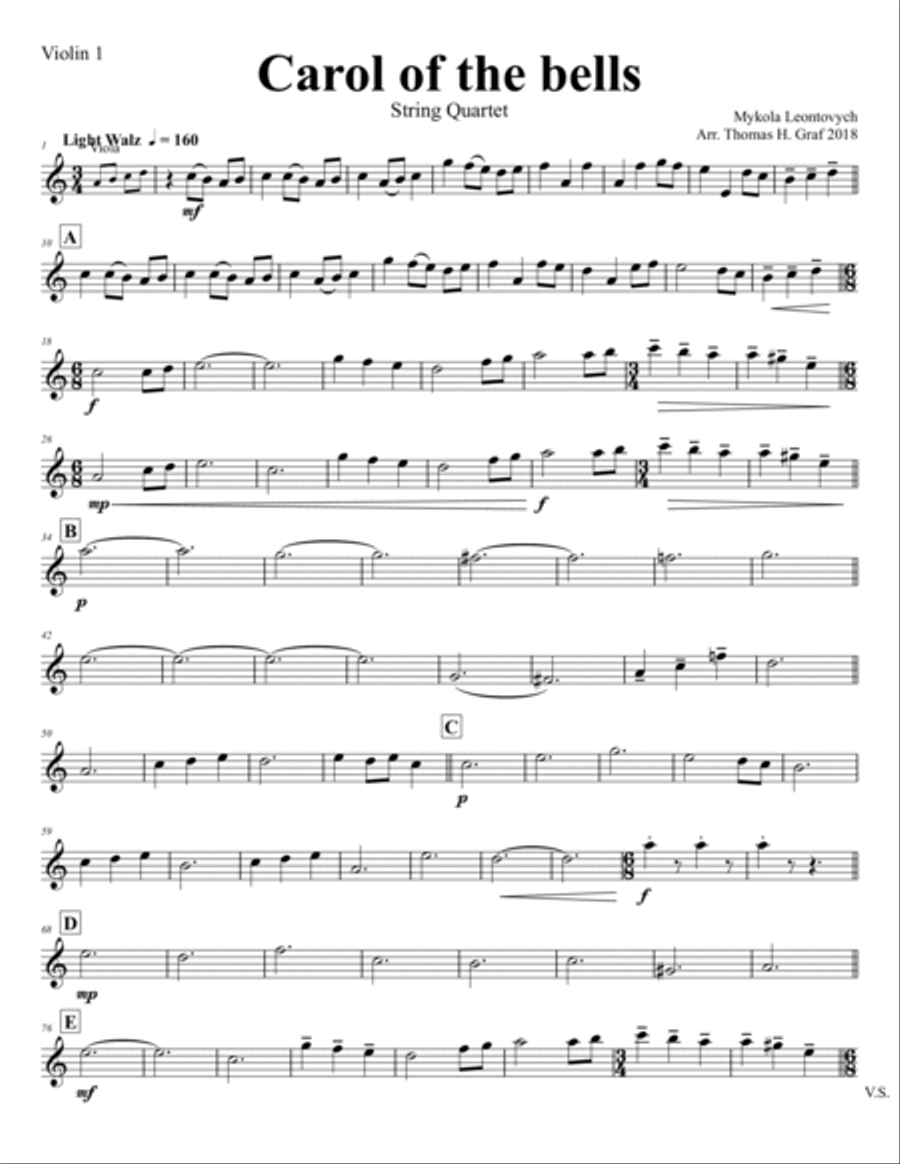 Carol of the Bells - Pentatonix style - String Quartet - Am Carol of the Bells - Pentatonix style - String Quartet - Am String Quartet scores gallery preview page 6