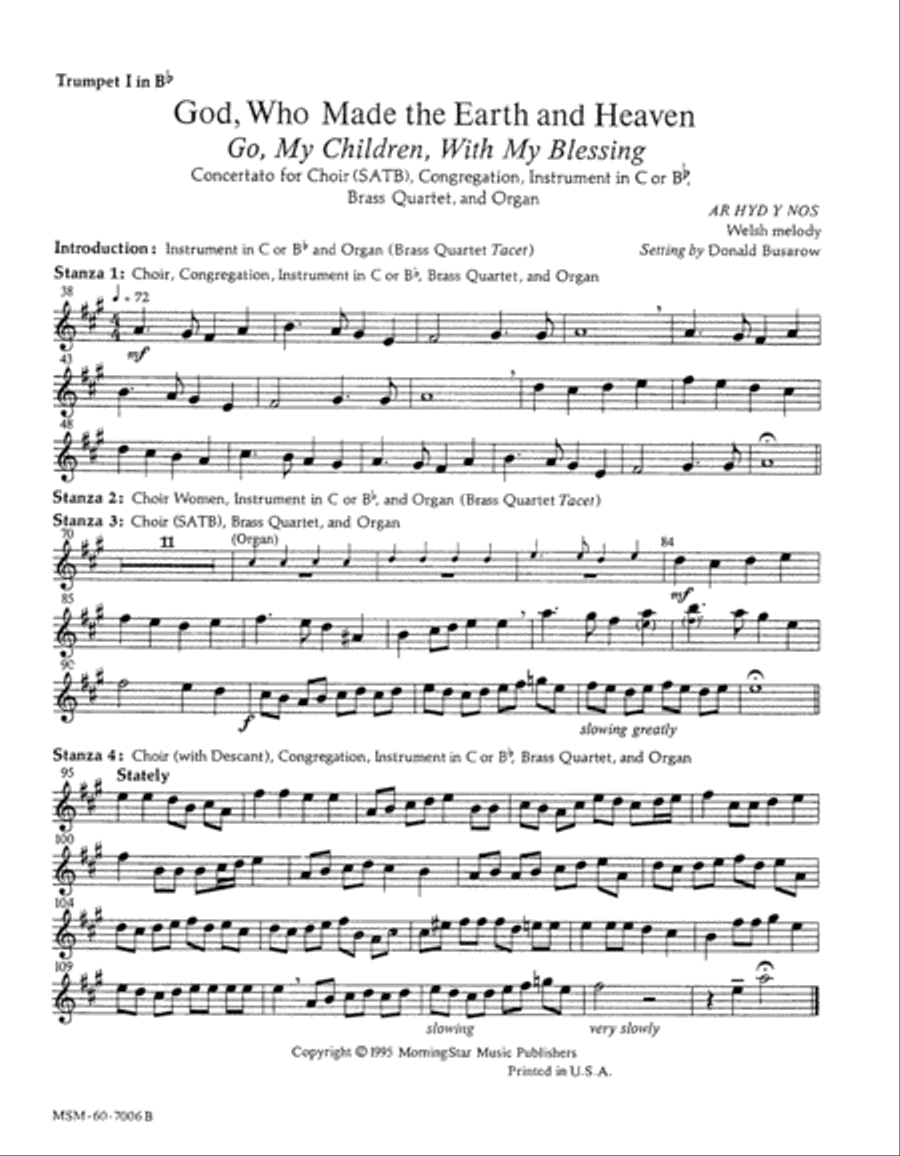 Go, My Children, with My Blessing God, Who Made the Earth and Heaven Choir scores gallery preview page 3