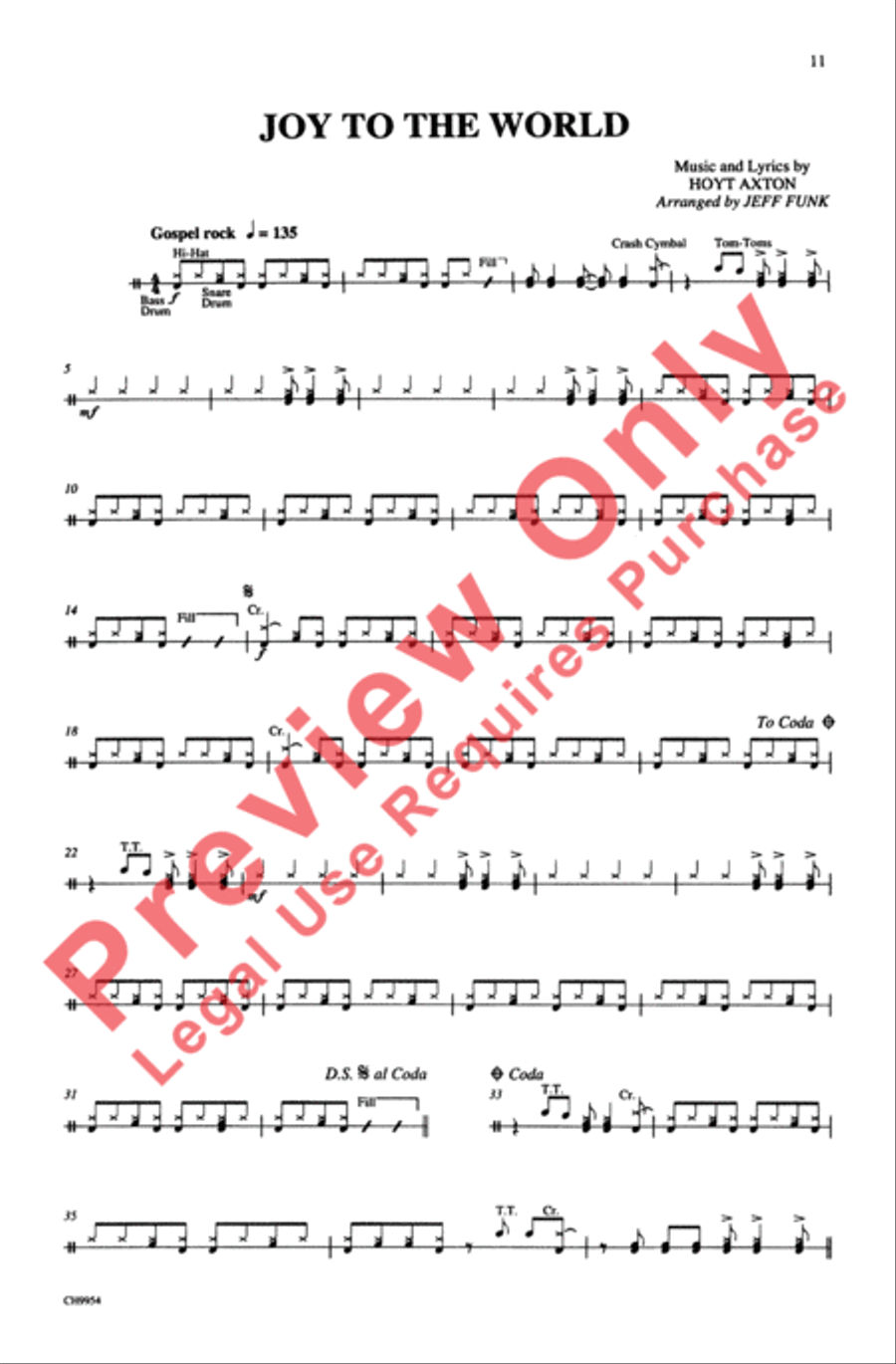 Joy to the World (Jeremiah Was a Bullfrog) Unison Choir scores gallery preview page 11