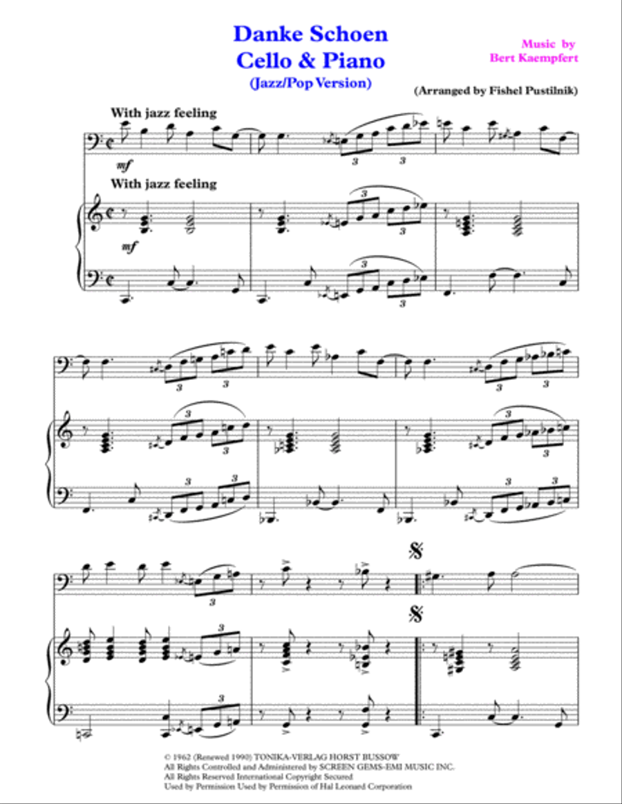 Danke Schoen Piano scores gallery preview page 2