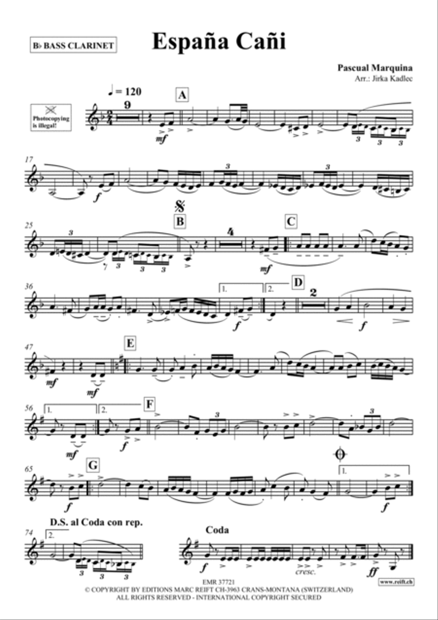 Espana Cani Bass Clarinet scores gallery preview page 2