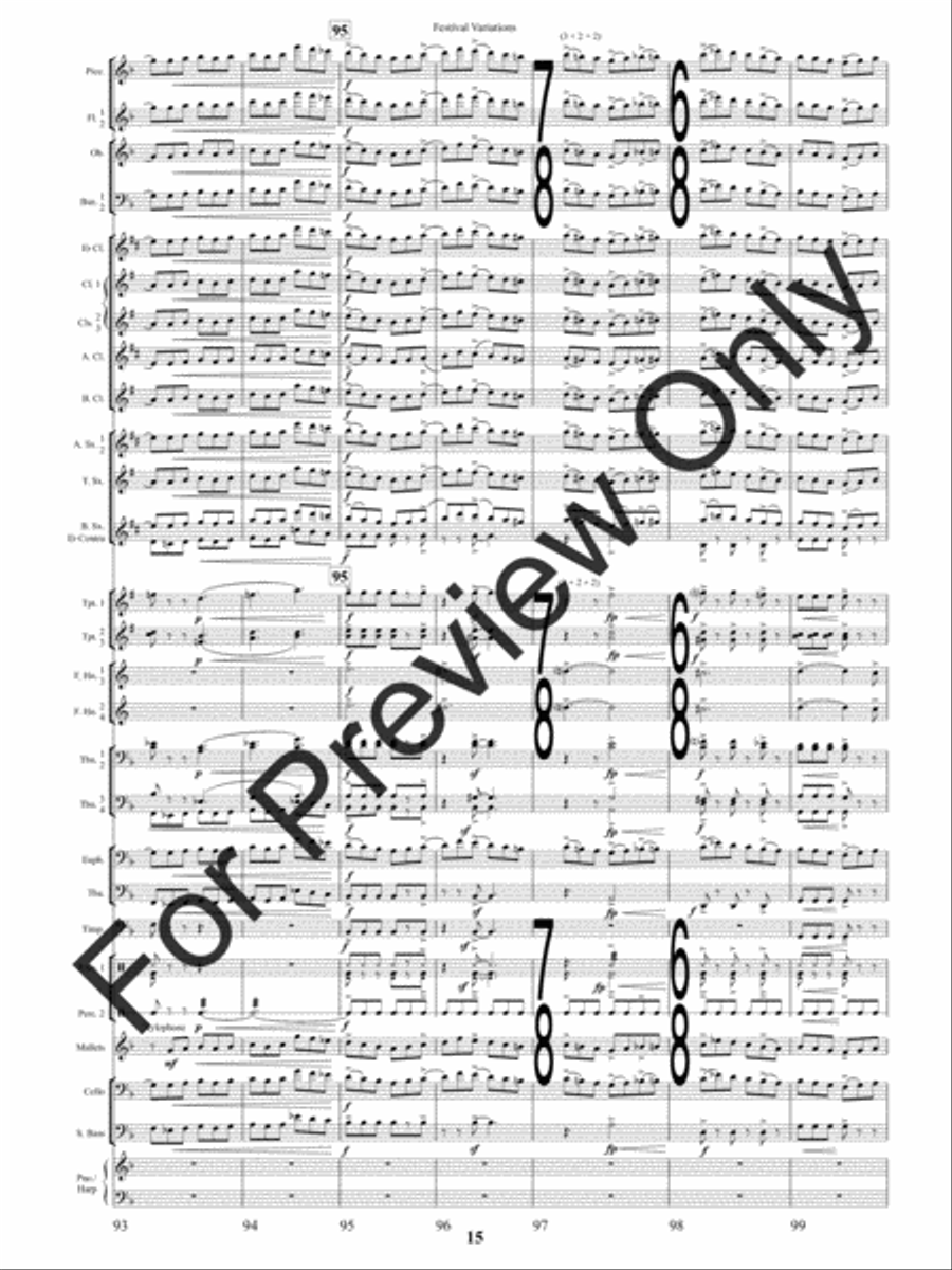 Festival Variations (Score) Concert Band scores gallery preview page 18