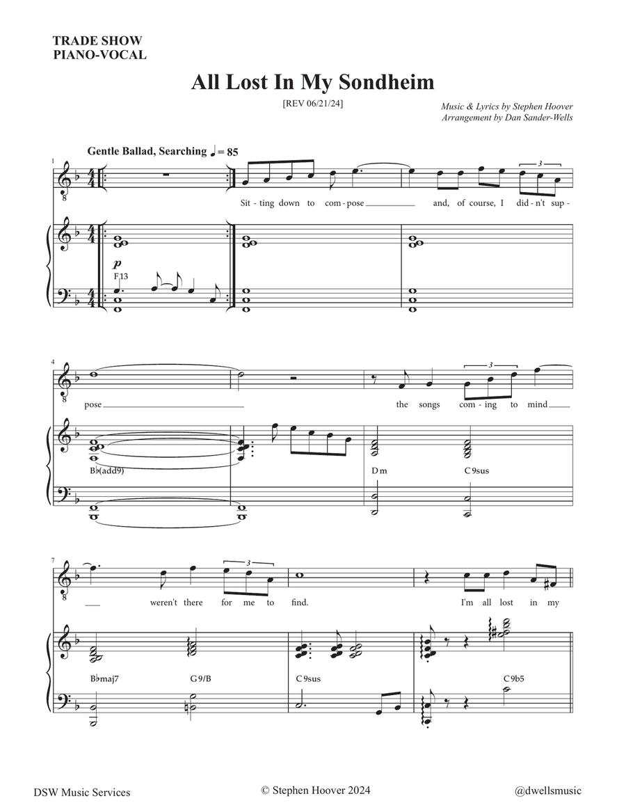 All Lost in My Sondheim Piano, Vocal, Guitar scores gallery preview page 1