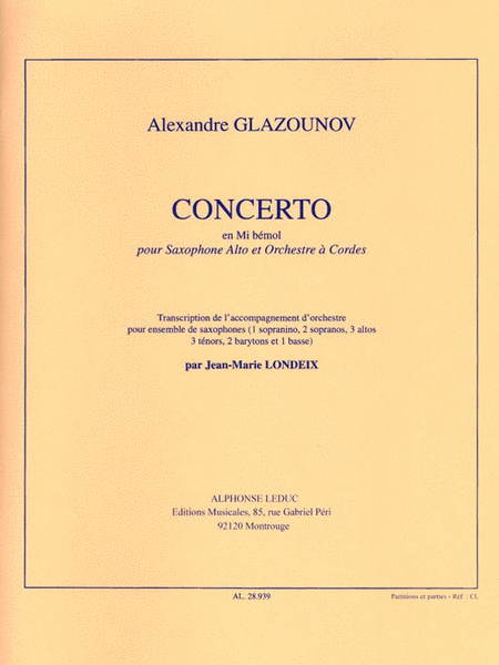 Concerto Op.109 In E Flat Major (saxophone Ensemble (5 Or More))