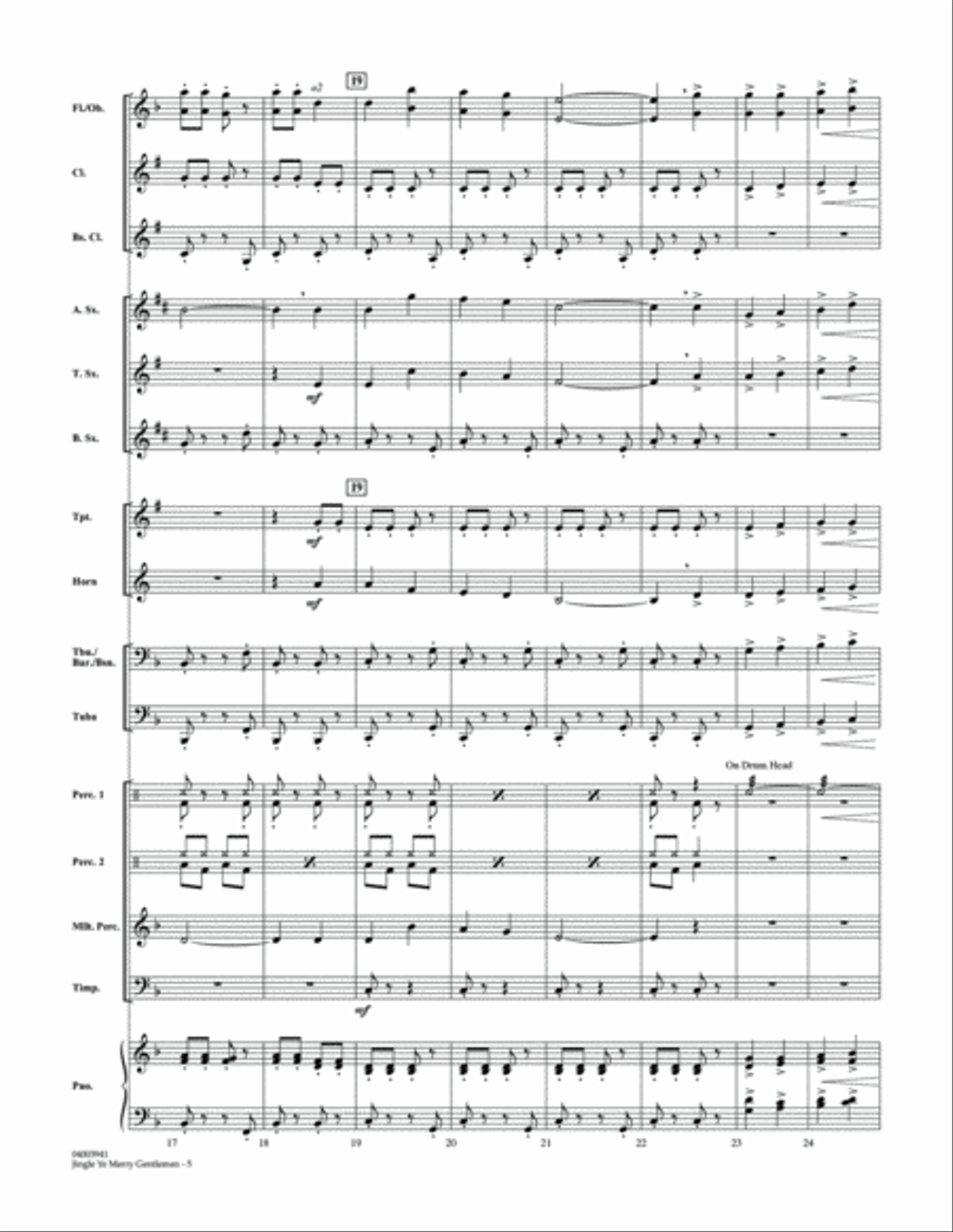 Jingle Ye Merry Gentlemen - Conductor Score (Full Score) Concert Band scores gallery preview page 5