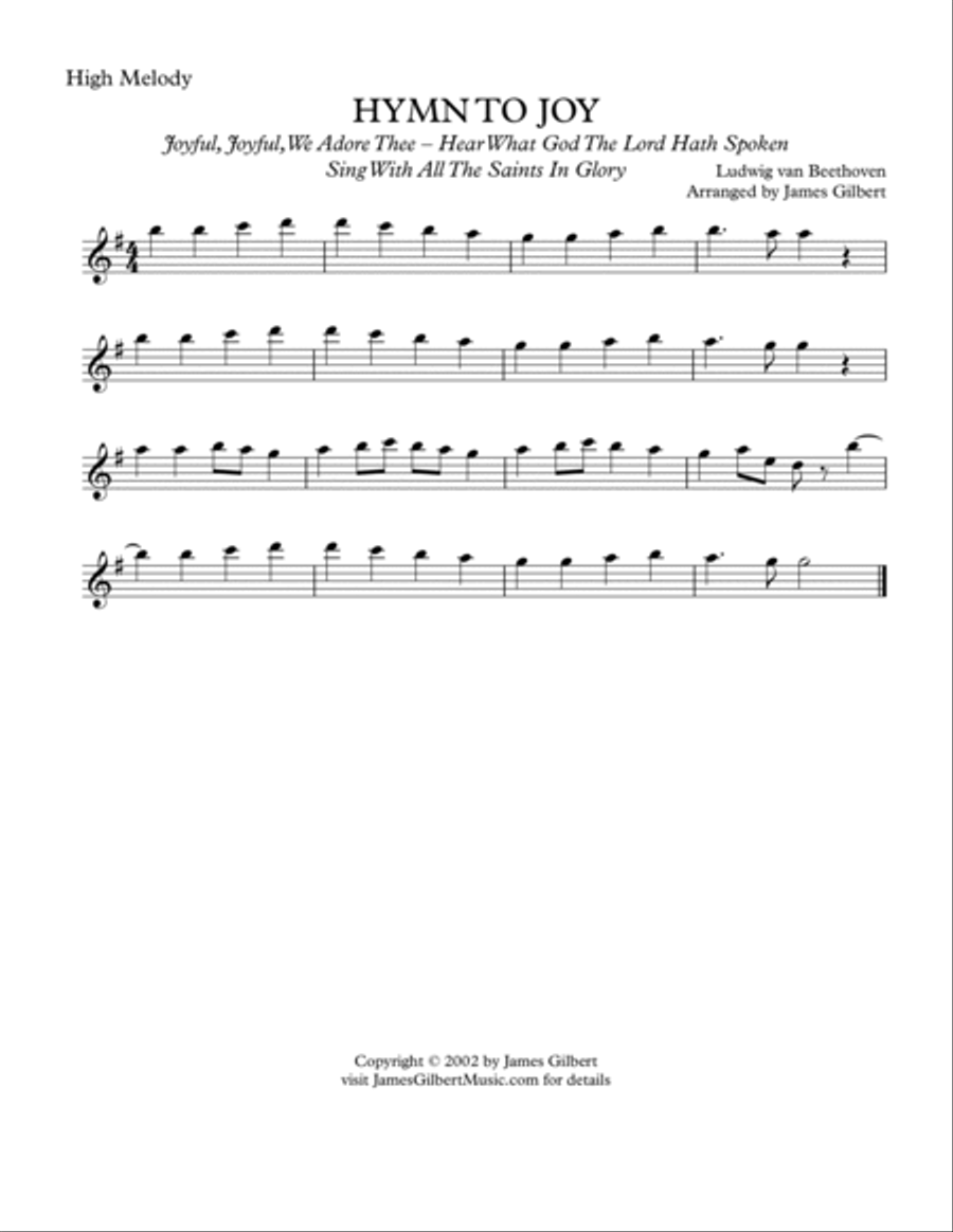 HYMN TO JOY (Joyful, Joyful We Adore Thee) HYMN TO JOY (Joyful, Joyful We Adore Thee) Small Ensemble scores gallery preview page 3