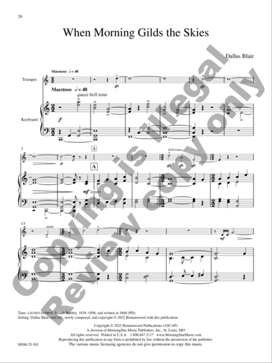 When Morning Gilds the Skies Trumpet scores gallery preview page 11