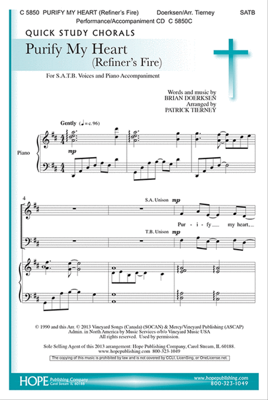 Purify My Heart (Refiner's Fire) 4-Part scores gallery preview page 1