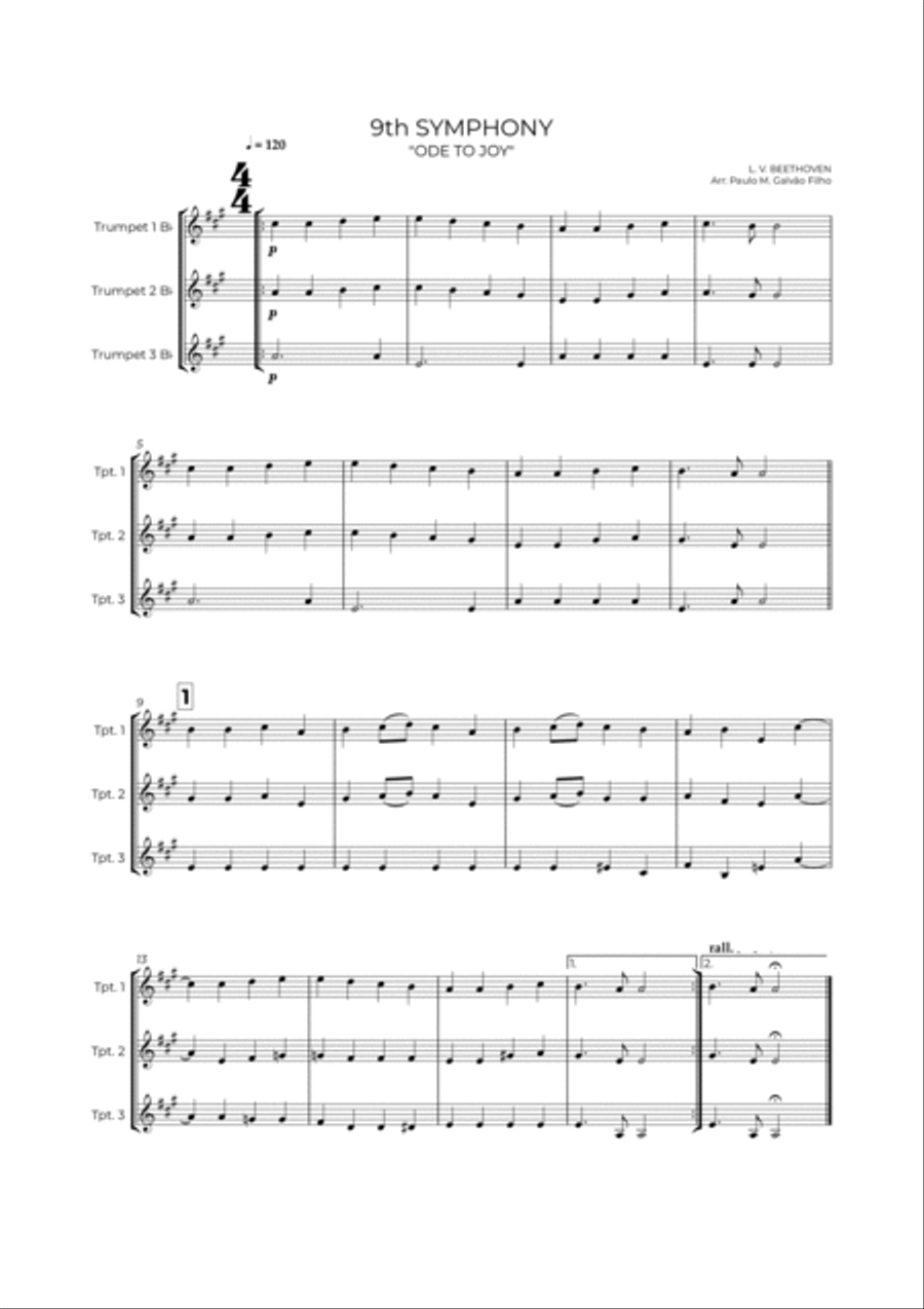 9th SYMPHONY - TRUMPET TRIO Trumpet Trio scores gallery preview page 2