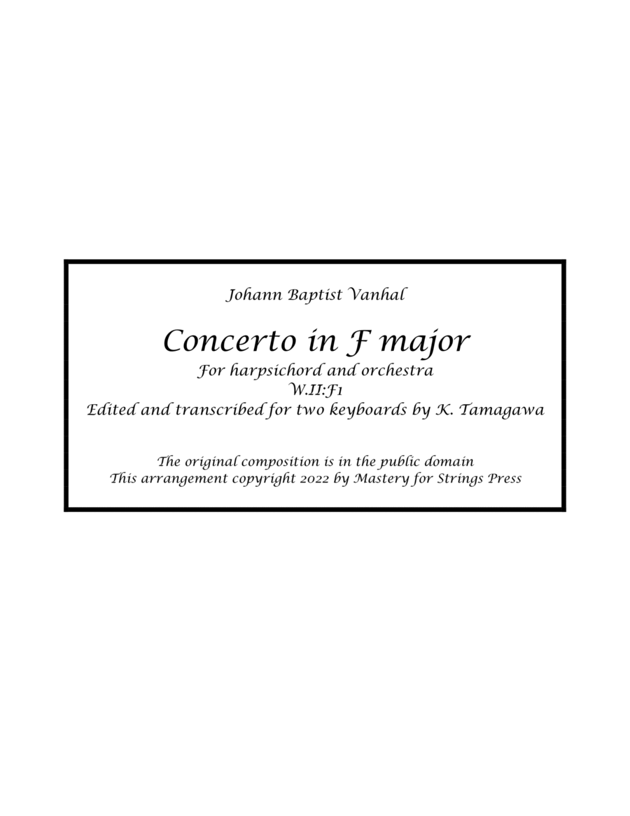 Concerto in F major Piano scores gallery preview page 1