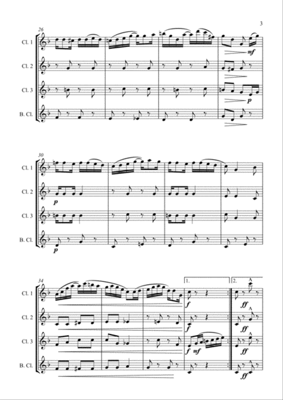 Scott Joplin: The Strenuous Life (for Clarinet Quartet) Clarinet Quartet scores gallery preview page 5