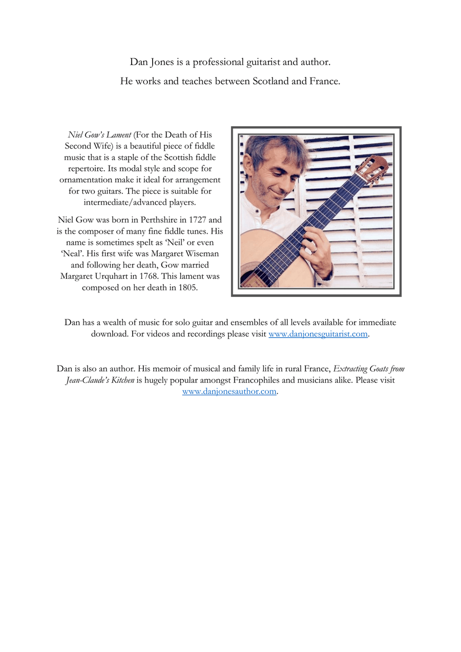 Niel Gow's Lament (For the Death of His Second Wife) Acoustic Guitar scores gallery preview page 1