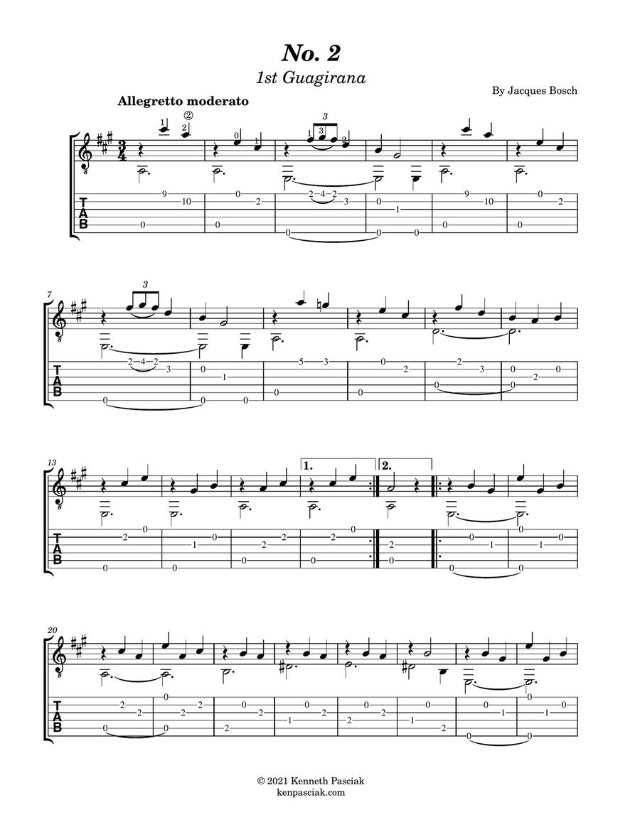 Six Easy Pieces for Guitar Classical Guitar scores gallery preview page 6