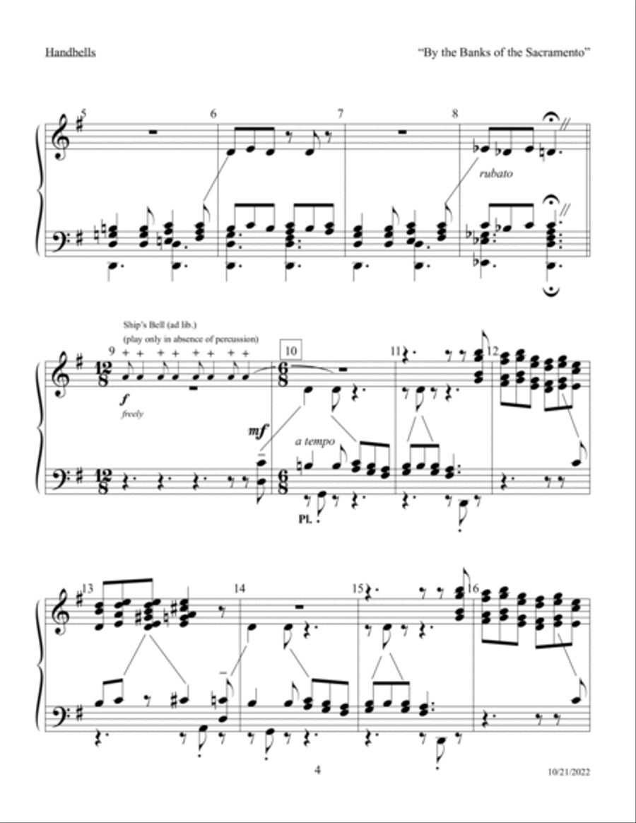 By the Banks of the Sacramento: a Delta Chanty Handbell Choir scores gallery preview page 4