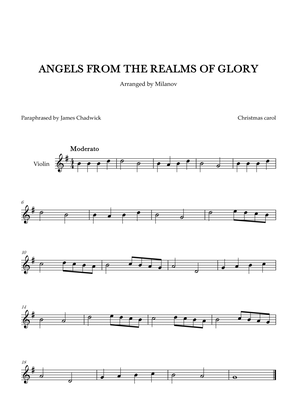 Angels we have heard on high in G Violin Easy Christmas carol