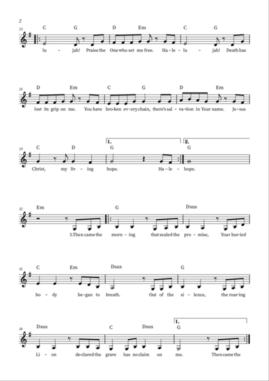 Living Hope Easy Piano scores gallery preview page 2