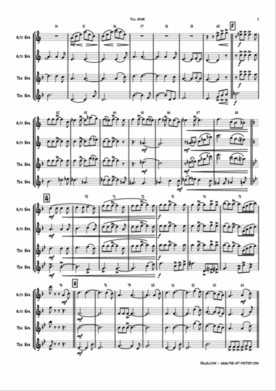 Hallelujah Woodwind Trio scores gallery preview page 3