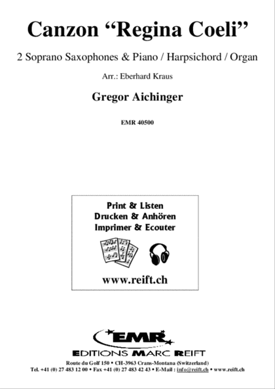 Canzon Regina Coeli Soprano Saxophone scores gallery preview page 2