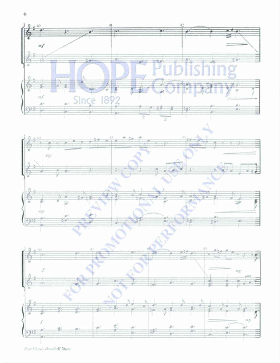 Four Classic Handbell Duets Percussion scores gallery preview page 6