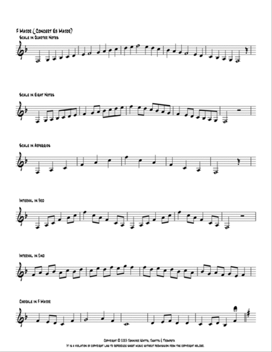 Major Scales work outs for Trumpets B-Flat Trumpet scores gallery preview page 2