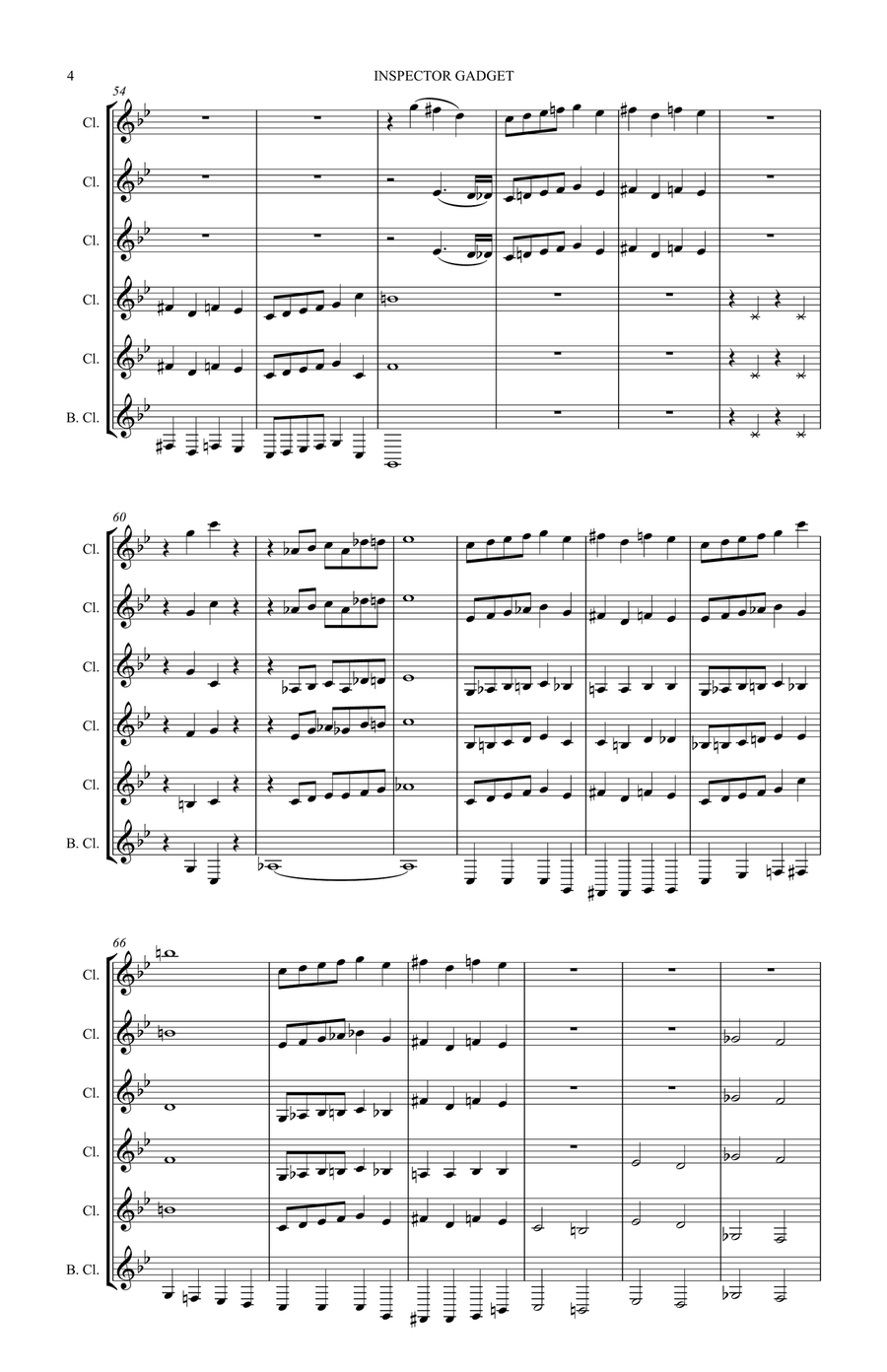 Inspector Gadget Woodwind Ensemble scores gallery preview page 4