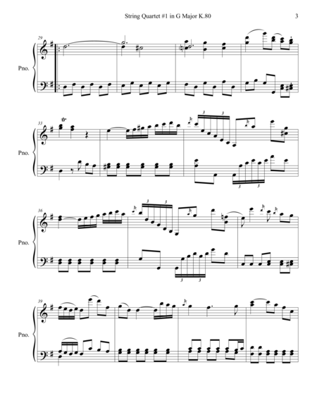 Mozart String Quartet #1 in G Major K.80 (Piano Transcription)