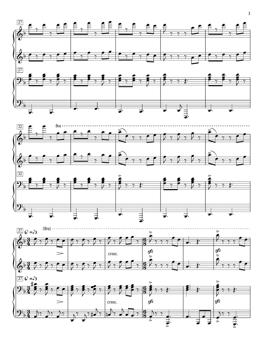 He's A Pirate (from Pirates Of The Caribbean: The Curse of the Black Pearl) Piano Duet scores gallery preview page 3