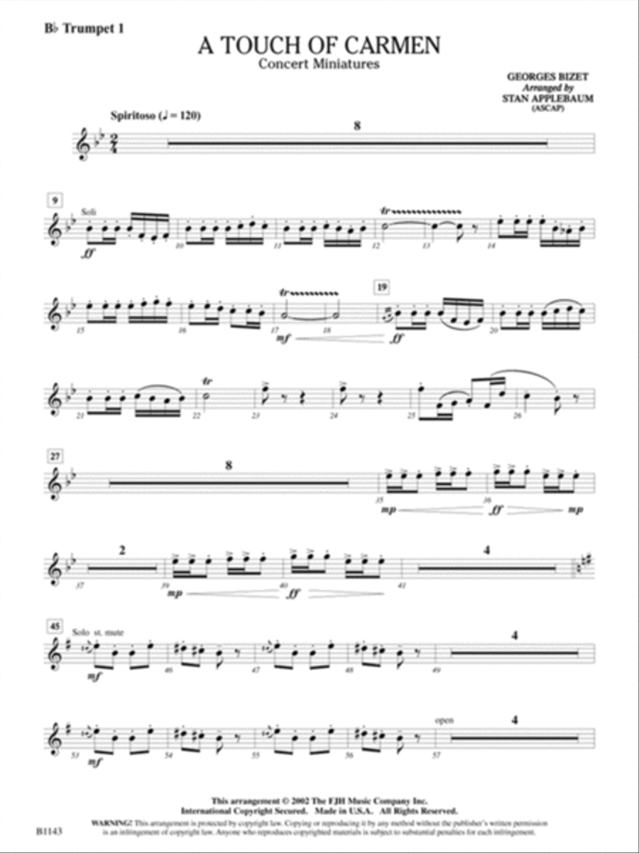 A Touch of Carmen Concert Band scores gallery preview page 2