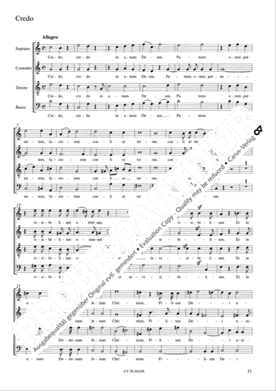 Mass in C Major 4-Part scores gallery preview page 12
