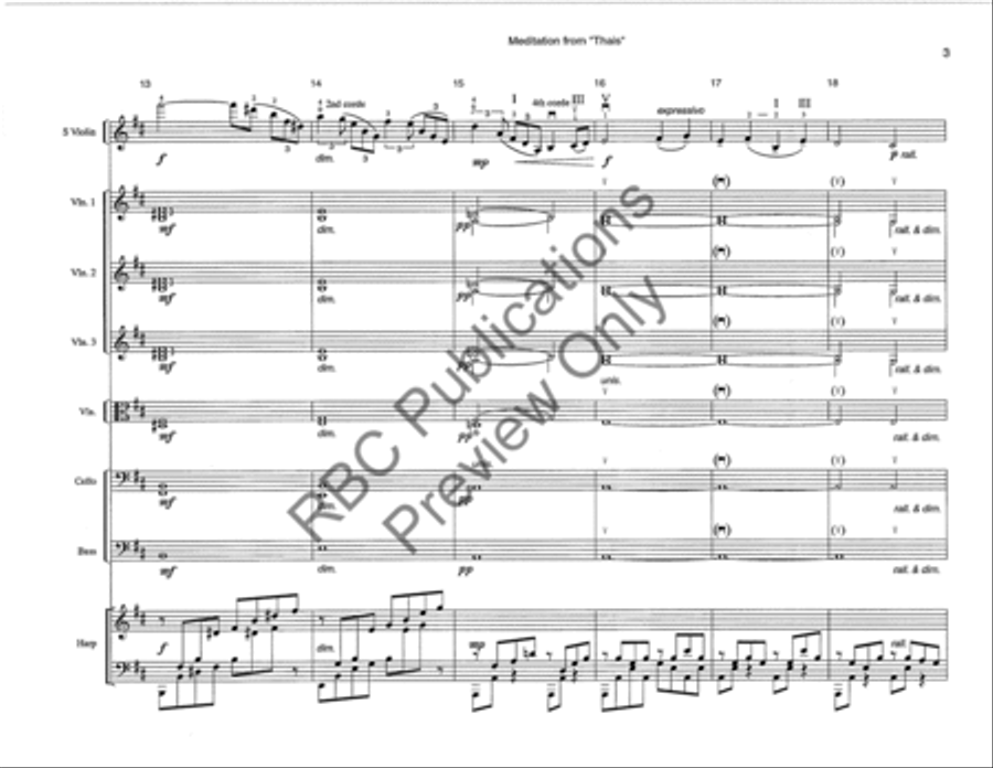 Meditation From Thais Violin W/Orch (Score) String Orchestra scores gallery preview page 6