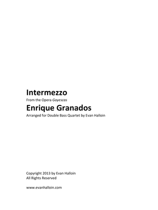 Enrique Granados - Intermezzo from "Goyescas", for double bass quartet