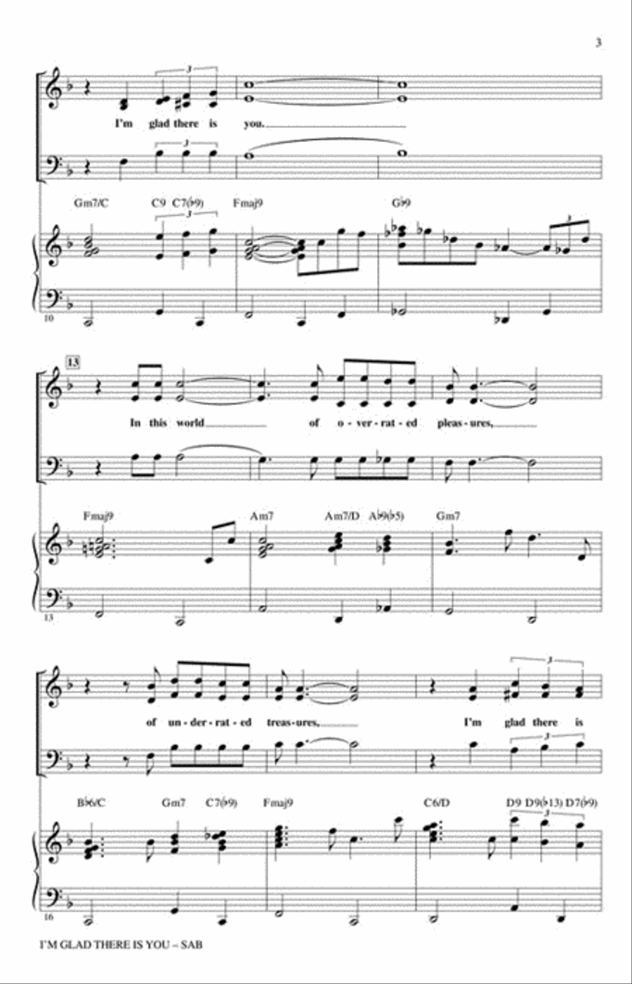 I'm Glad There Is You (In This World of Ordinary People) 3-Part scores gallery preview page 3