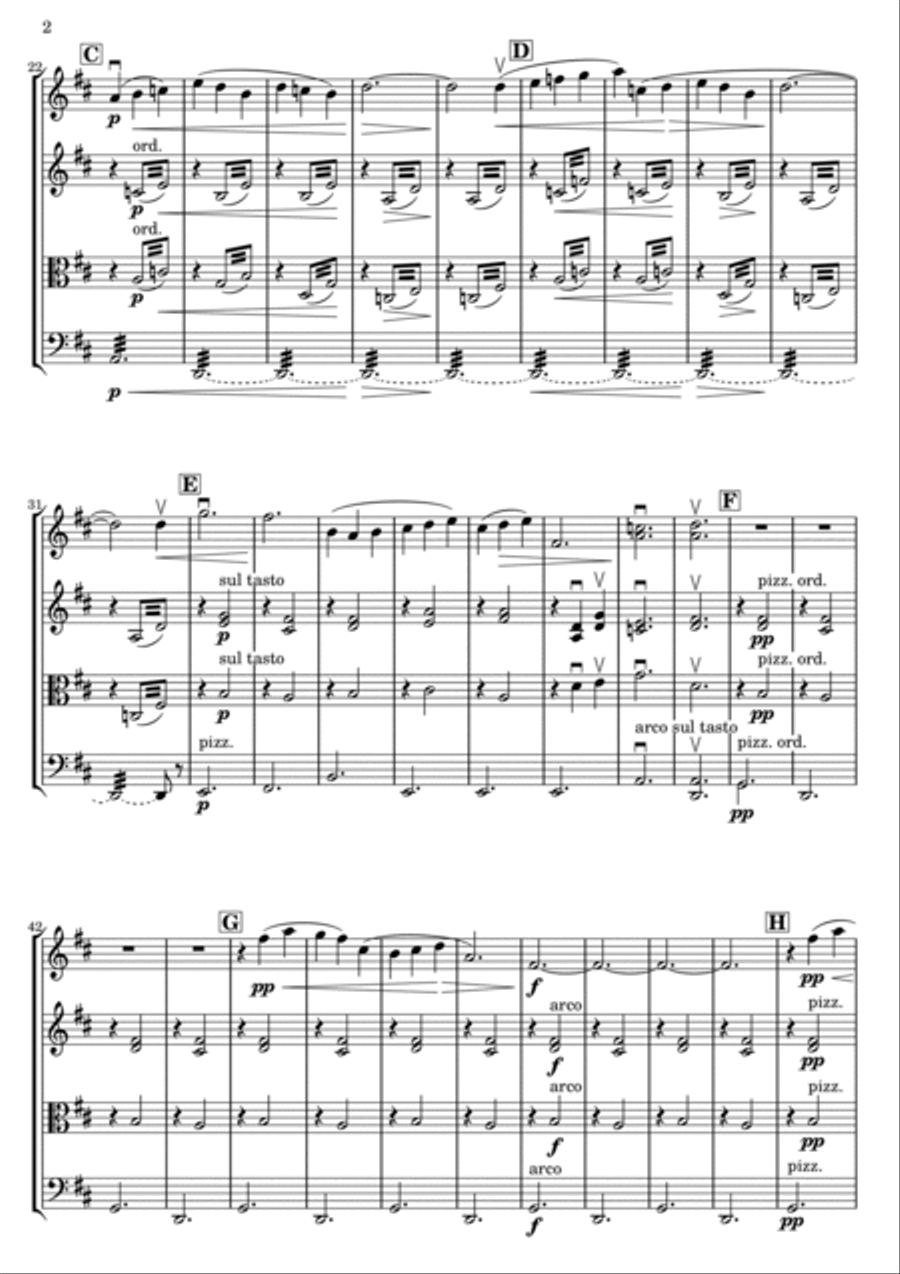 Gymnopedie No. 1 String Quartet scores gallery preview page 2