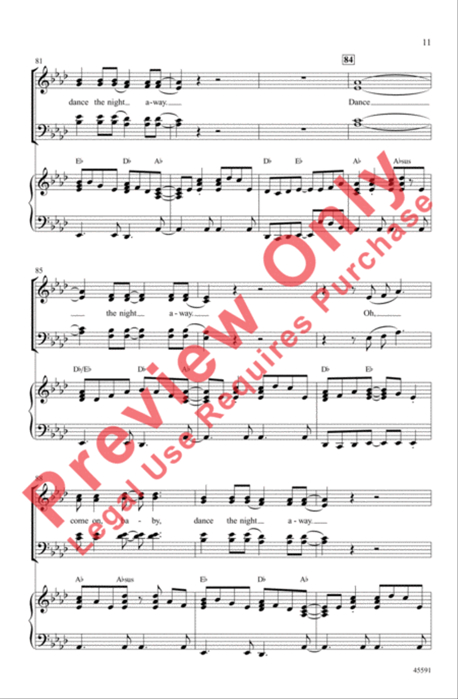 Dance the Night Away 4-Part scores gallery preview page 11