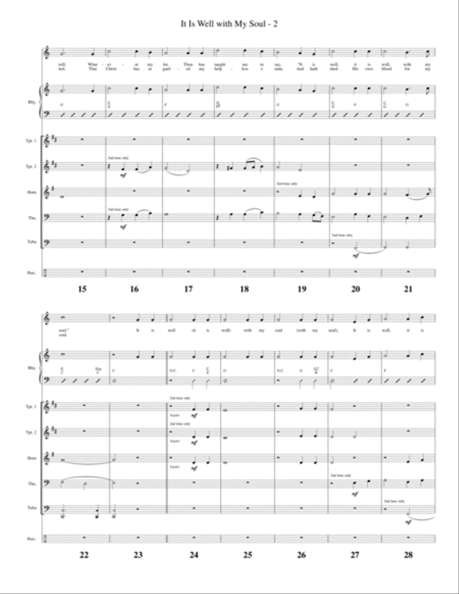It Is Well With My Soul (hymn accompaniment) Brass Ensemble scores gallery preview page 4