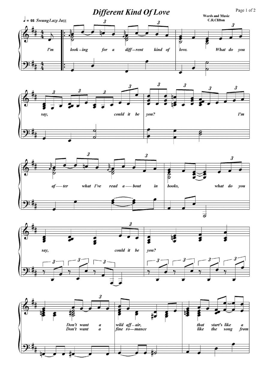 Different Kind Of Love Voice scores gallery preview page 1