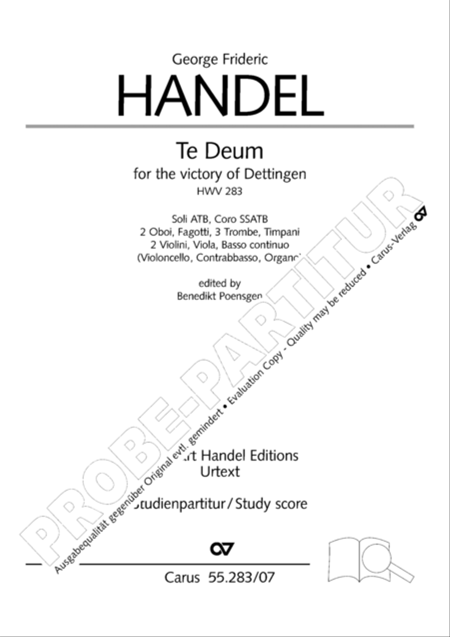 Te Deum for the Victory of Dettingen SSATB scores gallery preview page 2