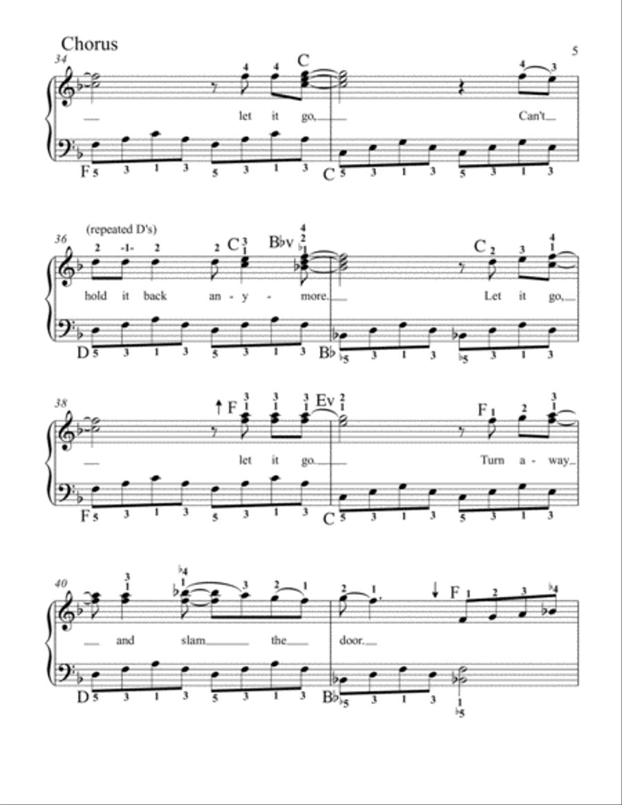 Let It Go (from Frozen) Easy Piano scores gallery preview page 5