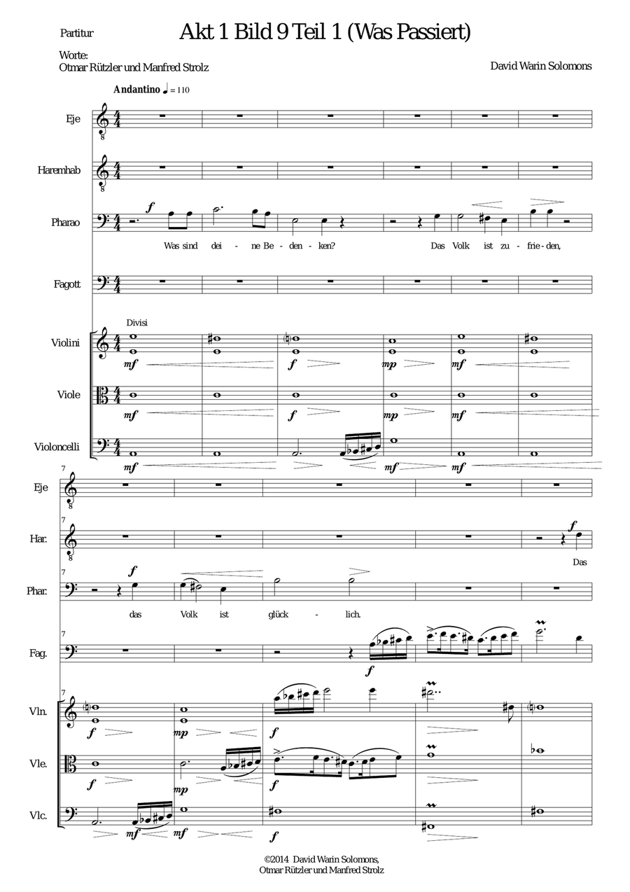 ATON part 12-Was passiert - 2 tenor voices, 1 bass voice, bassoon, strings Tenor Voice scores gallery preview page 1