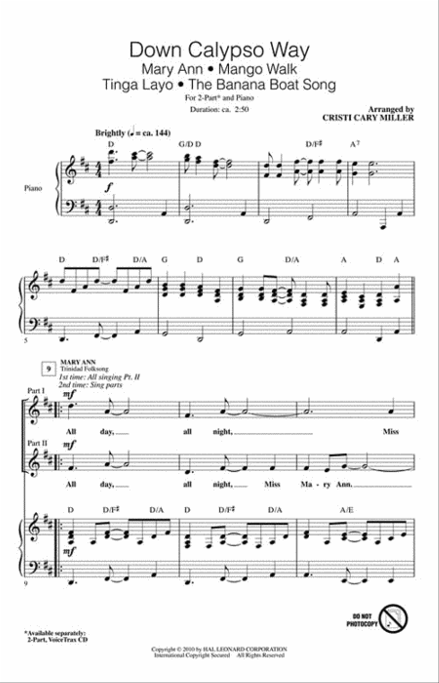 Down Calypso Way 2-Part scores gallery preview page 2