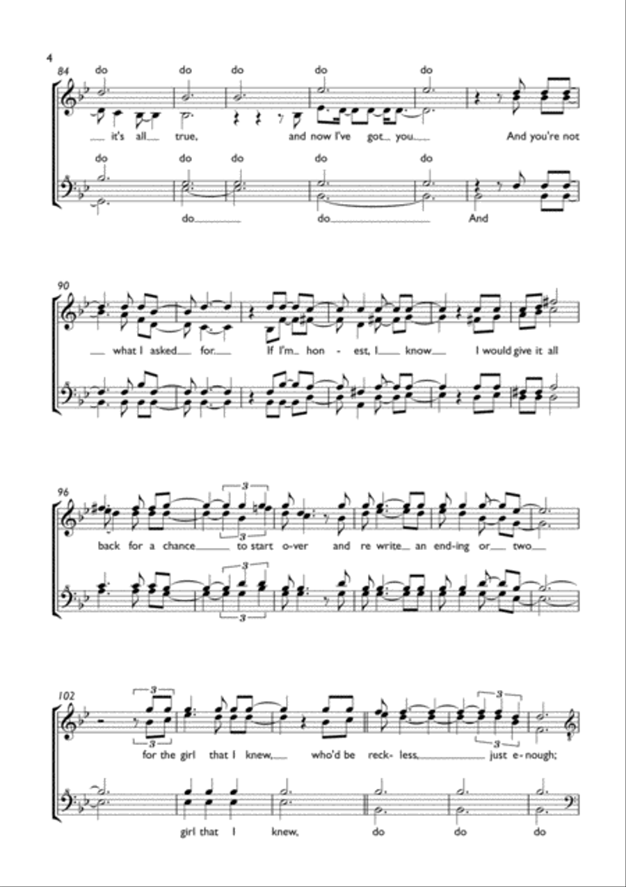 She Used To Be Mine from WAITRESS THE MUSICAL TTBB scores gallery preview page 4