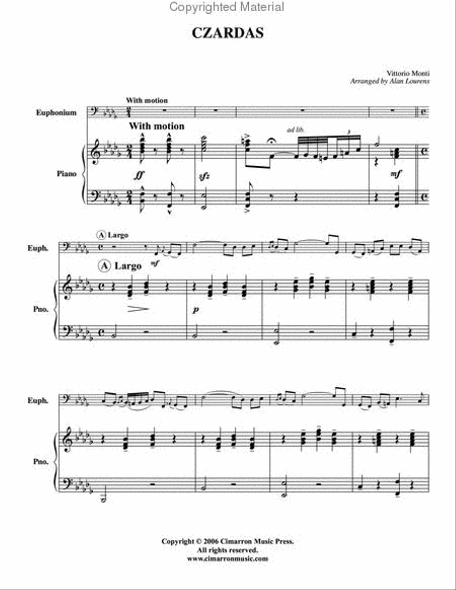 Czardas Czardas Euphonium scores gallery preview page 2