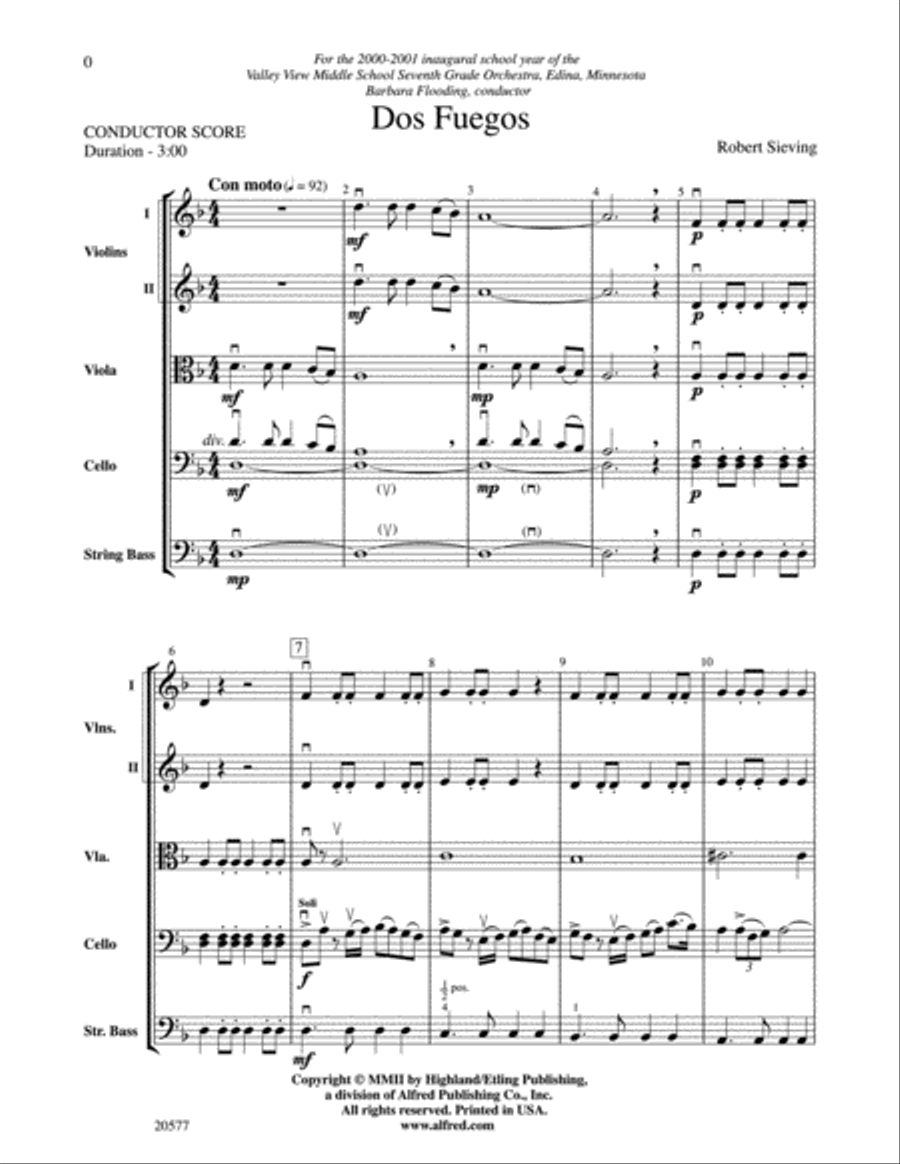 Dos Fuegos Dos Fuegos String Orchestra scores gallery preview page 2