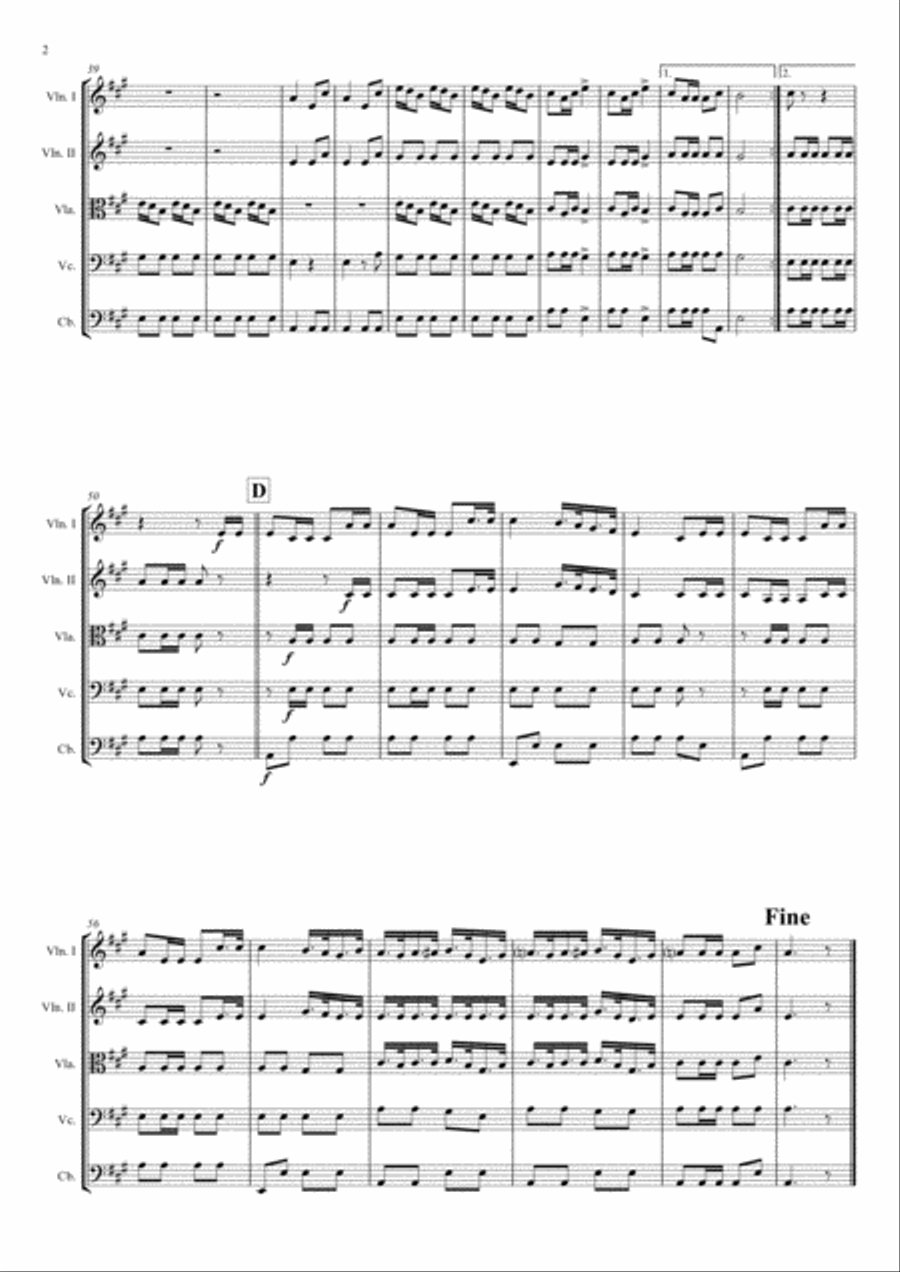 Jaegerchor - Der Freischuetz C.M.Weber - String Orchestra String Orchestra scores gallery preview page 2