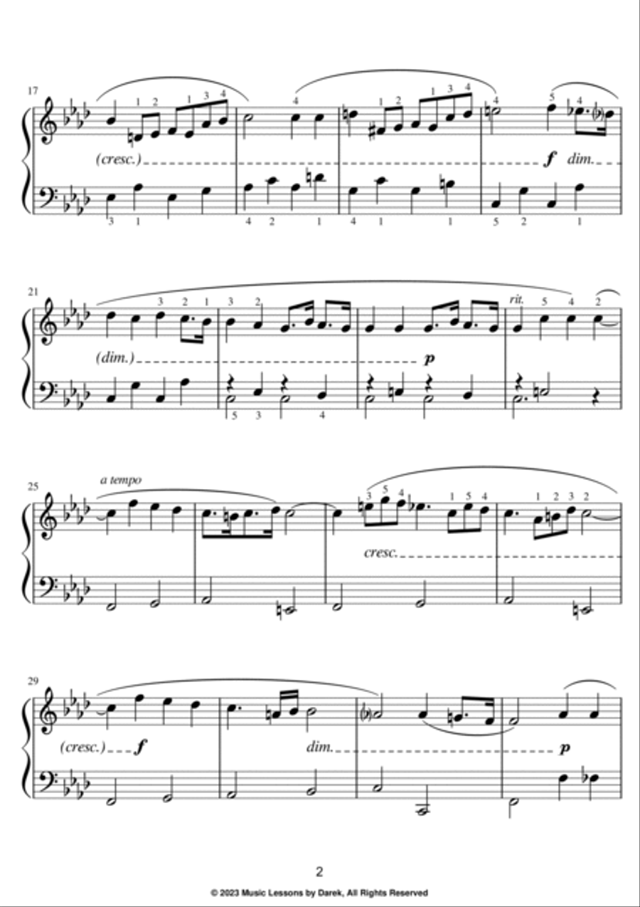 Nocturne in F Minor (EASY PIANO) Op. 55, No. 1 [Frédéric Chopin] Easy Piano scores gallery preview page 2