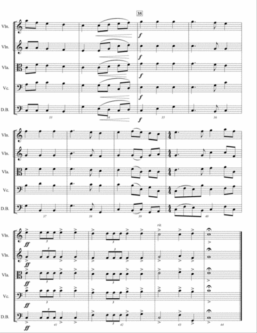 God Save the Queen (My Country Tis of Thee) String Orchestra scores gallery preview page 6