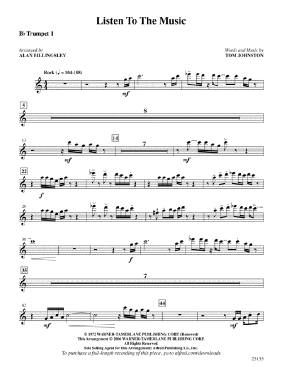 Listen to the Music: 1st B-flat Trumpet B-Flat Trumpet scores gallery preview page 1